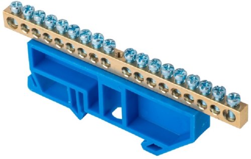 Шина неизолированная EKF PROxima N "ноль" ШНИ-6х9-18-Д-С 18 групп синий картинка 